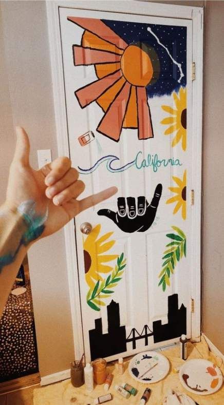 Diy Painted Bedroom Door Pintereѕt Ygnnlehi Aesthetic